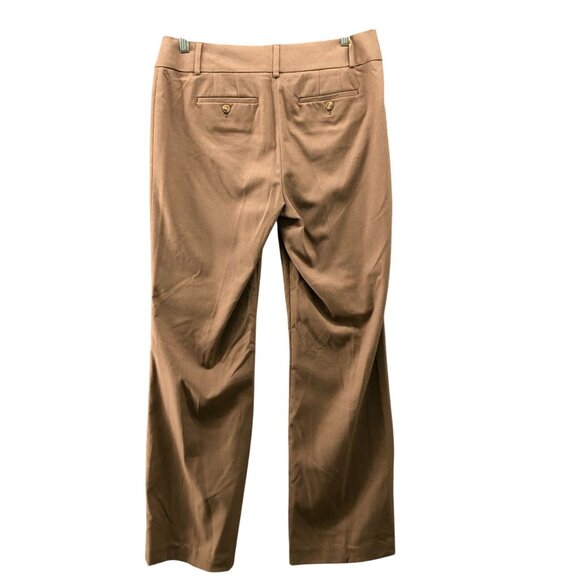 Loft Julie Trouser Dress Pants Womens 8 Tan Camel Wide Leg Twill Fall Winter - Picture 2 of 10